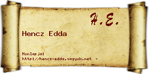 Hencz Edda névjegykártya